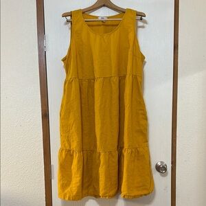Croft & Barrow Mustard Tiered Midi Dress